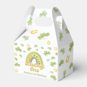 Rainbow Lucky One Birthday Favor Box