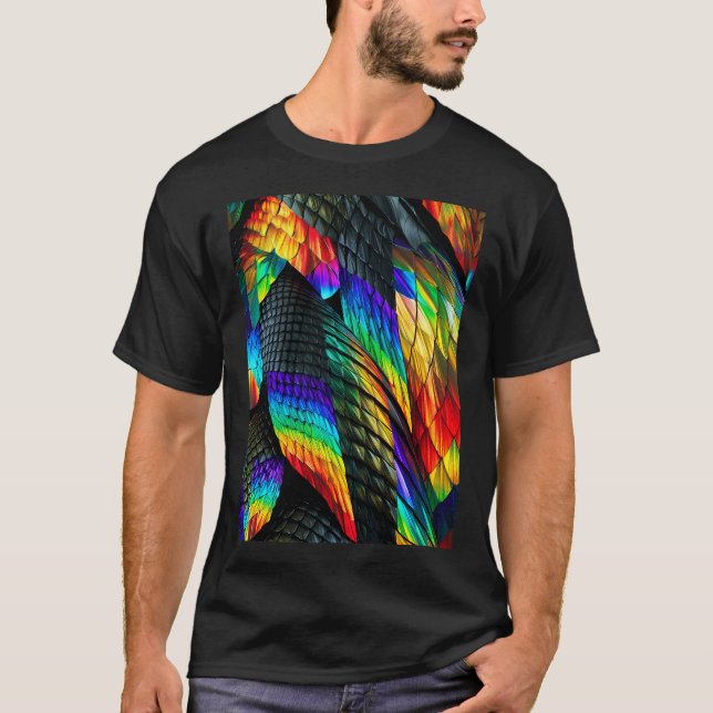 Rainbow Luminescent Scales T-Shirt (Front)