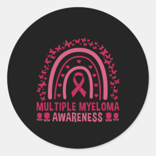 Rainbow Lymphoma Awareness Support 1 Classic Round Sticker