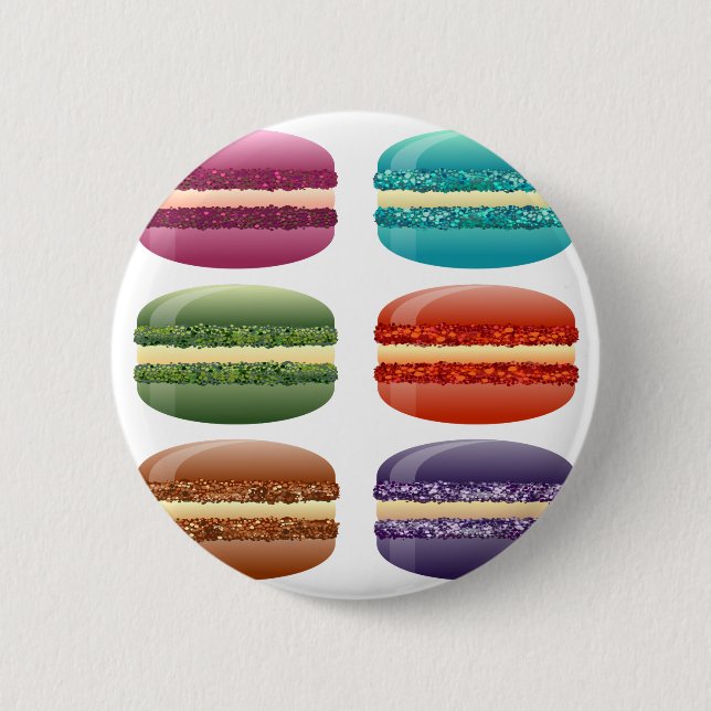 rainbow macarons 6 cm round badge (Front)