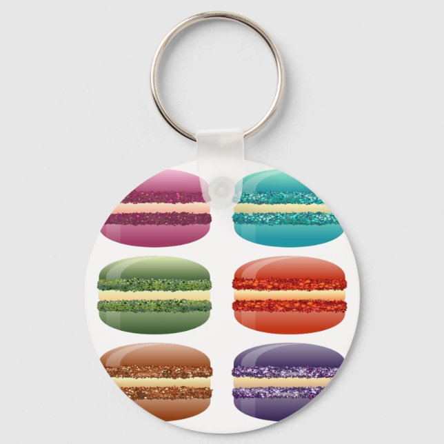 rainbow macarons key ring (Front)