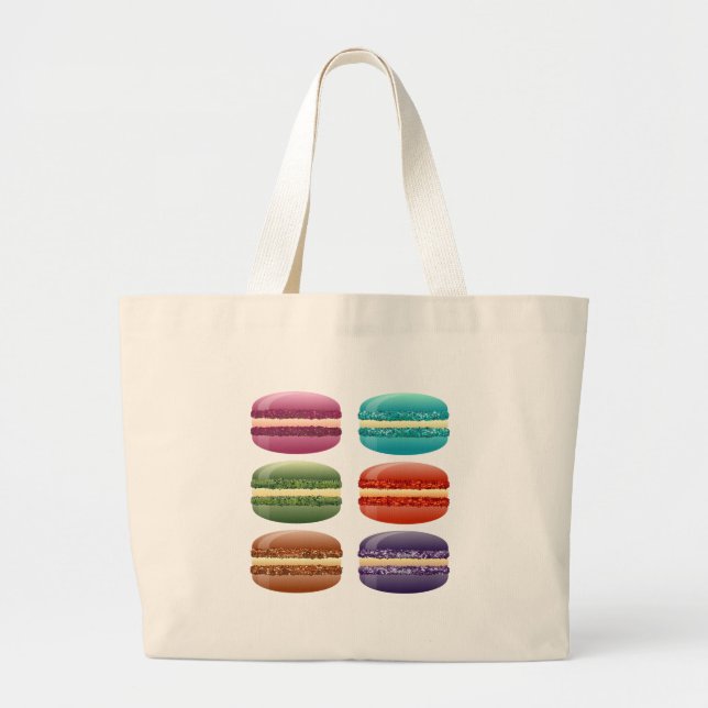rainbow macarons large tote bag (Front)