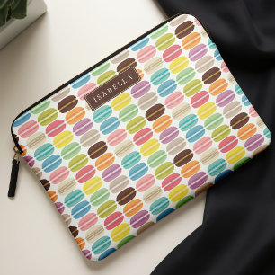 Rainbow Macarons Pattern Personalised Laptop Sleeve