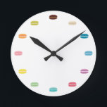 Rainbow Macarons Round Clock<br><div class="desc">French macaron cookies in lots of different colours.</div>