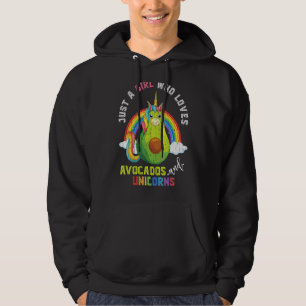Rainbow Magical Animal Avocado  Girls Women Unicor Hoodie