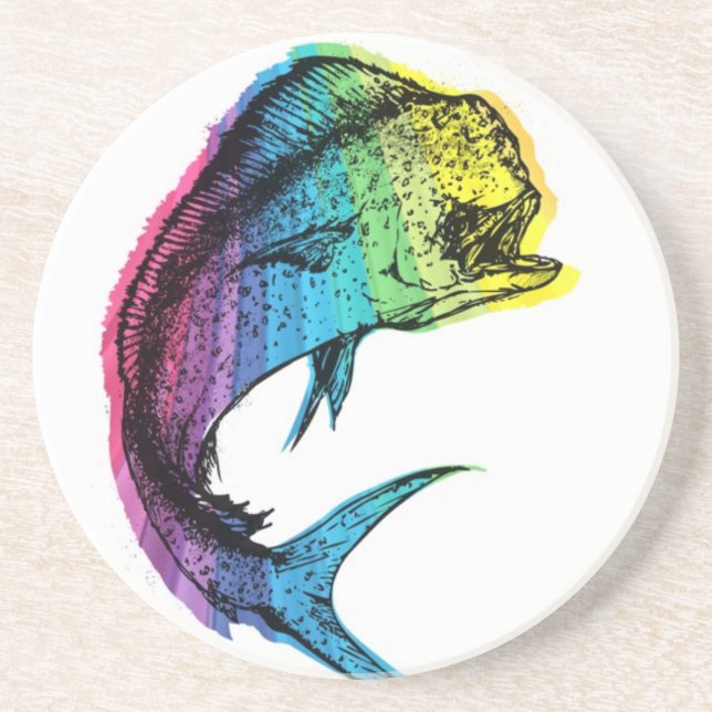 Rainbow Mahi Mahi Coaster (Front)