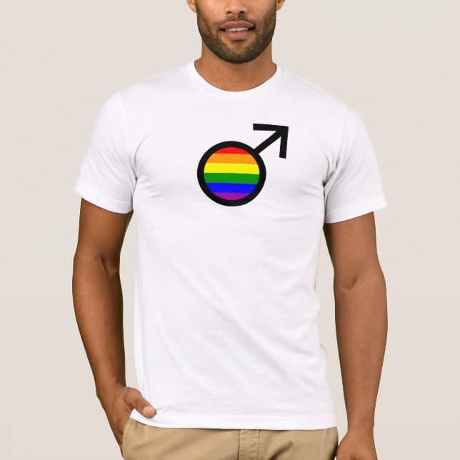 Rainbow Male Symbol T-Shirt (Front)