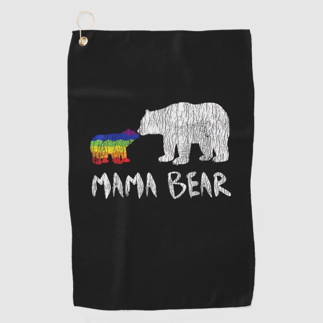 Rainbow Mama Bear Always Forever Love Support Prid Golf Towel (Front)