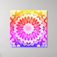 Rainbow Mandala Abstract Art