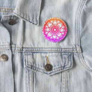 Rainbow Mandala Button
