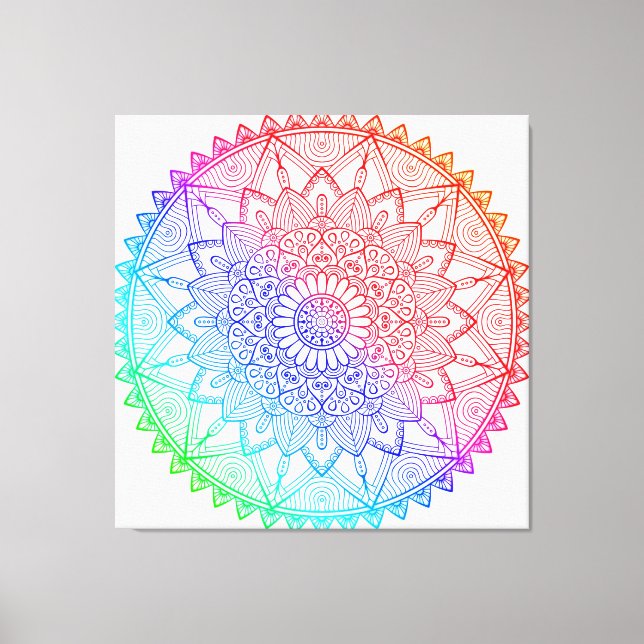 Rainbow Mandala Canvas Print (Front)