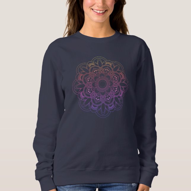 Rainbow Mandala dark blue sweatshirt (Front)