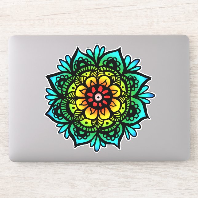 Rainbow Mandala Flower (Computer)