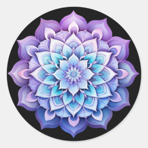Rainbow Mandala / Flower Design Classic Round Sticker