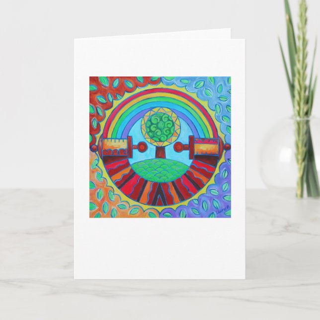 Rainbow Mandala Greeting Card (Front)