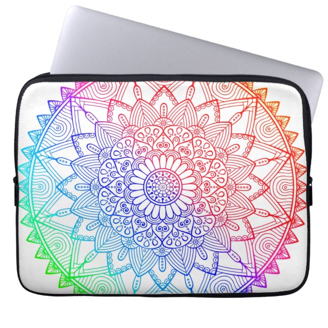 Rainbow Mandala Laptop Sleeve (Front)