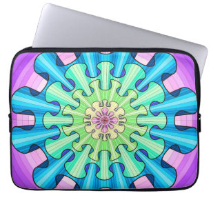 Rainbow mandala laptop sleeve