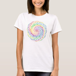 Rainbow Mandala Pattern Design T-Shirt