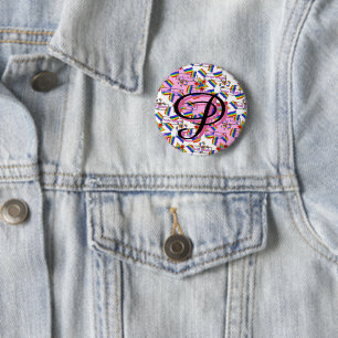 Rainbow Mandala Pride Monogram - Vibrant Geometric 6 Cm Round Badge