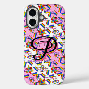 Rainbow Mandala Pride Monogram - Vibrant Geometric iPhone 16 Case
