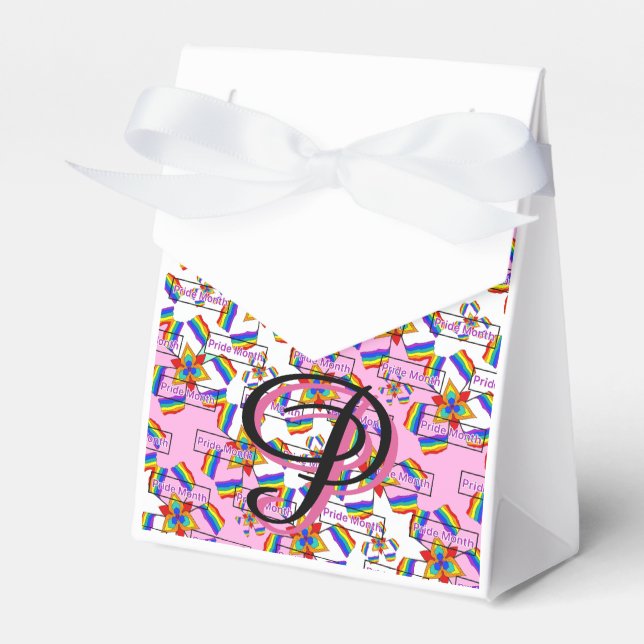 Rainbow Mandala Pride Monogram - Vibrant Geometric Favour Box (Front Side)