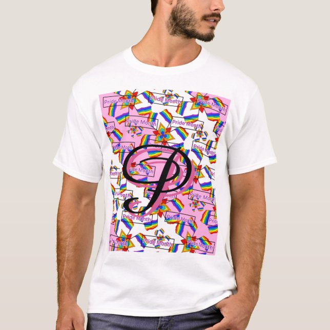 Rainbow Mandala Pride Monogram - Vibrant Geometric T-Shirt (Front)
