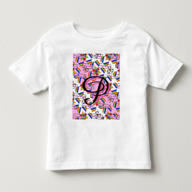Rainbow Mandala Pride Monogram - Vibrant Geometric Toddler T-Shirt (Front)
