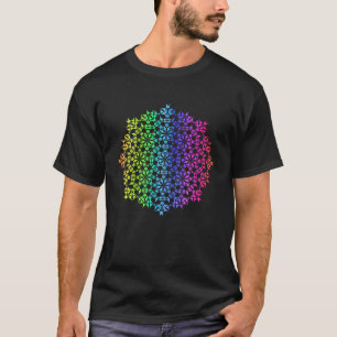 Rainbow Mandala Rosette Flower Geometry Yoga Vibe  T-Shirt