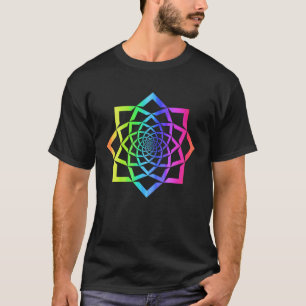Rainbow Mandala Rosette Lotus Flower Geometry Yoga T-Shirt