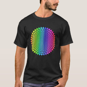 Rainbow Mandala Rosette Pattern Geometry Yoga Vibe T-Shirt