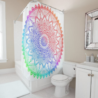 Rainbow Mandala Shower Curtain