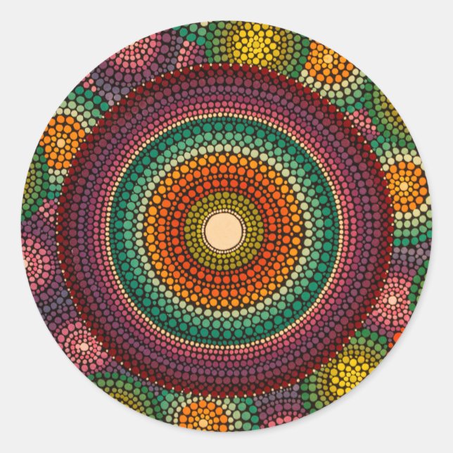 Rainbow Mandala Sticker Hand Painted (Front)