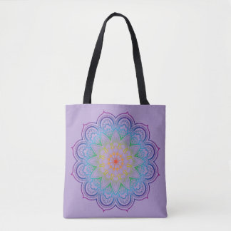 Rainbow mandala tote bag