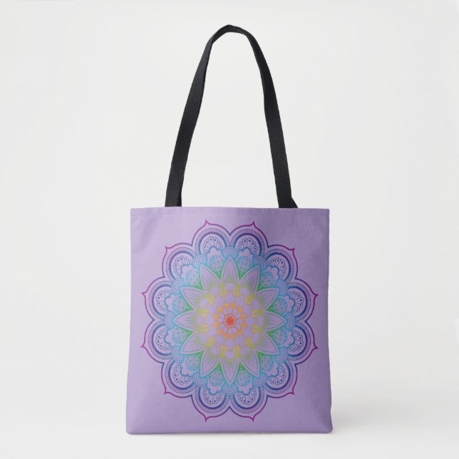Rainbow mandala tote bag (Front)