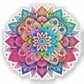 Rainbow Mandala vinyl sticker