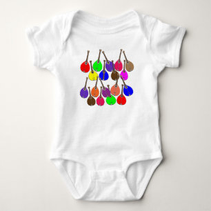 rainbow mandolin baby bodysuit