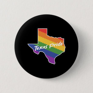 Rainbow Map of Texas Design for proud LGBT+ Texans 6 Cm Round Badge