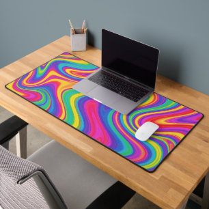 Rainbow Marble Flow Desk Mat