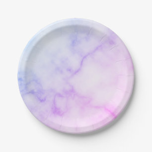 Rainbow Marble Pattern Paper Plate
