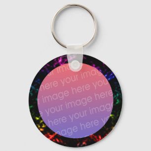 rainbow marble photo frame key ring