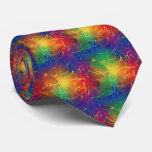 Rainbow Marble Texture Pattern Tie