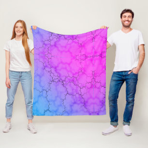 Rainbow Marbled Heart Fleece Blanket
