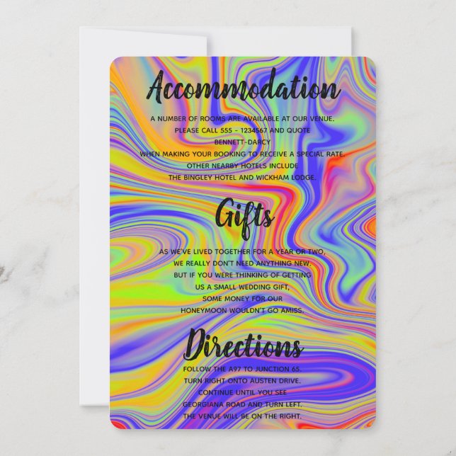Rainbow Marbling Additional Info Card (Back)
