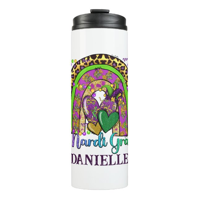 Rainbow Mardi Gras Thermal Tumbler (Front)