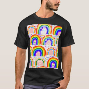 Rainbow Marker Illustration: Childish Seamless Pat T-Shirt