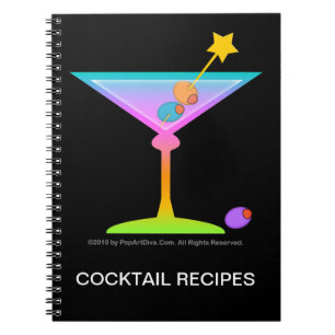 Rainbow Martinis Cocktail Recipe Notebook