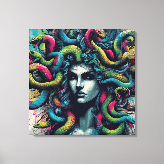 rainbow medusa canvas print (Front)