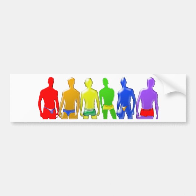 Rainbow Men Bumper Sticker (Front)