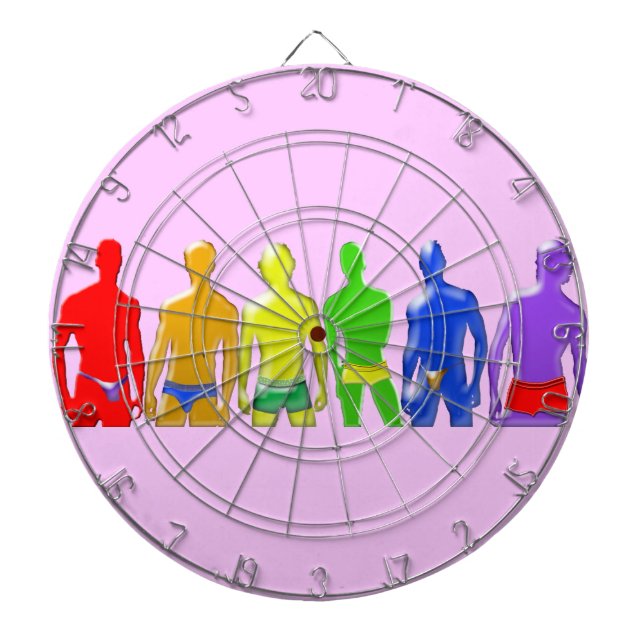 Rainbow Men Dart Board (Front)