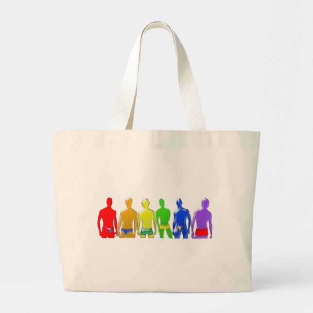 Rainbow Men Large Tote Bag (Front)